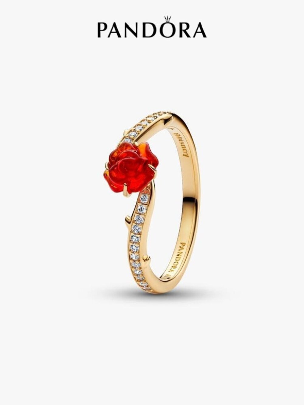 Pandora Disney Beauty and the Beast Enchanted Rose Ring